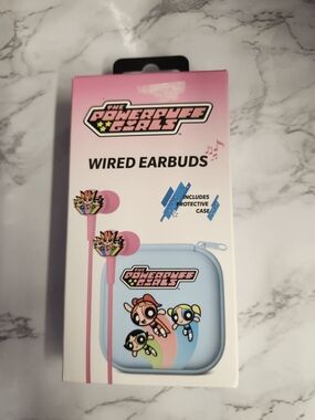 The Powerpuff Girls Wired Earbuds Pink & Blue NWT